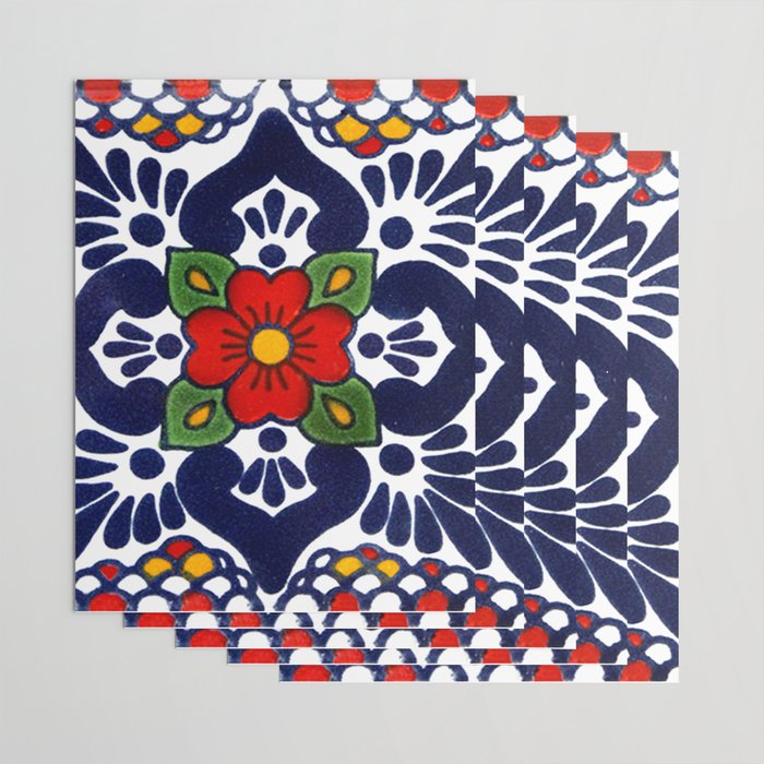talavera mexican tile in blu Wrapping Paper Gallery Image 3