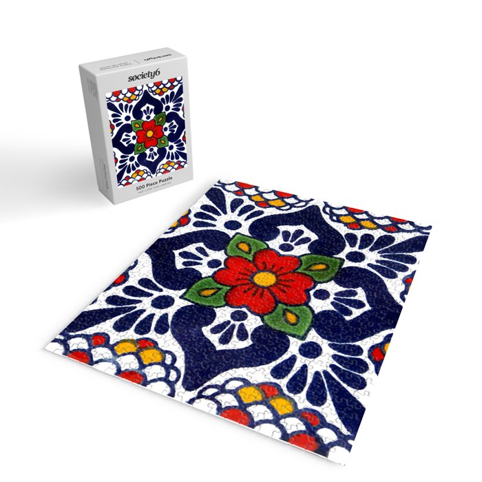 talavera mexican tile in blu Jigsaw Puzzle Gallery Image 2