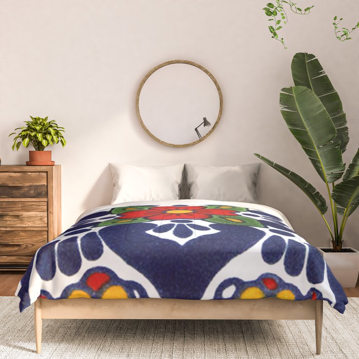 talavera mexican tile in blu Comforter Gallery Image 3