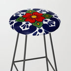 talavera mexican tile in blu Stool Gallery Image 2