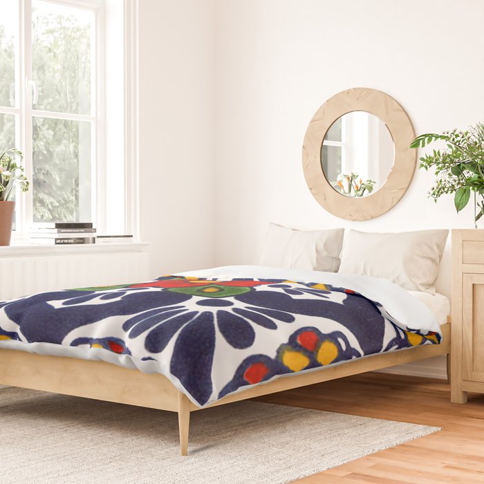 talavera mexican tile in blu Duvet Cover Gallery Image 2