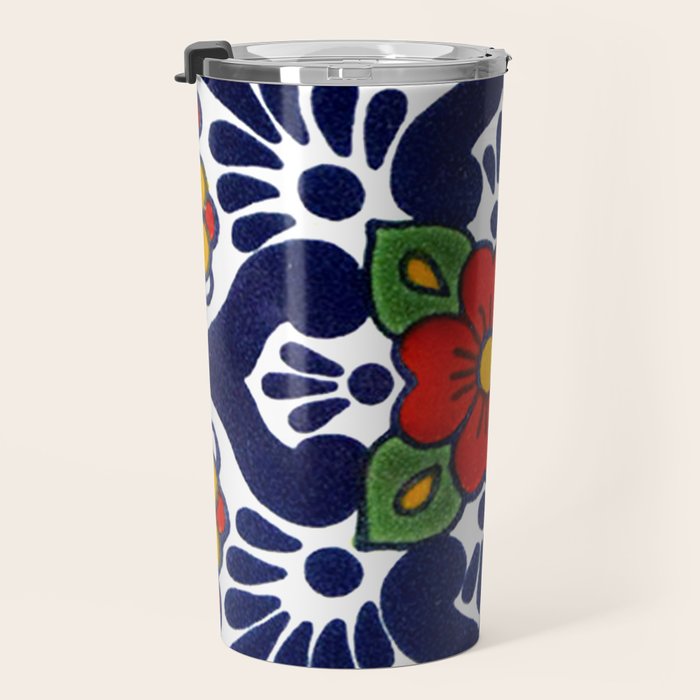 talavera mexican tile in blu Travel Mug Gallery Image 3
