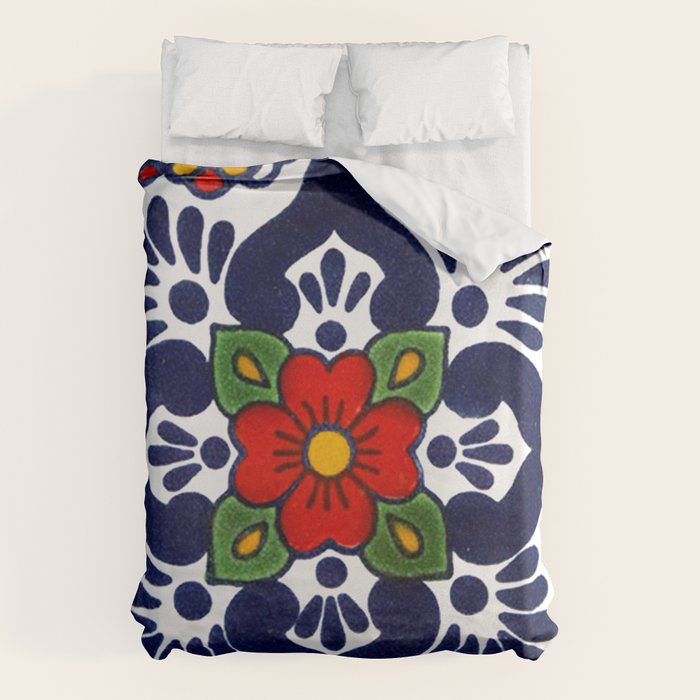 talavera mexican tile in blu Duvet Cover Gallery Image 1