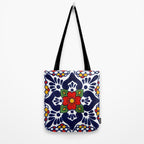 talavera mexican tile in blu Tote Bag Gallery Image 2