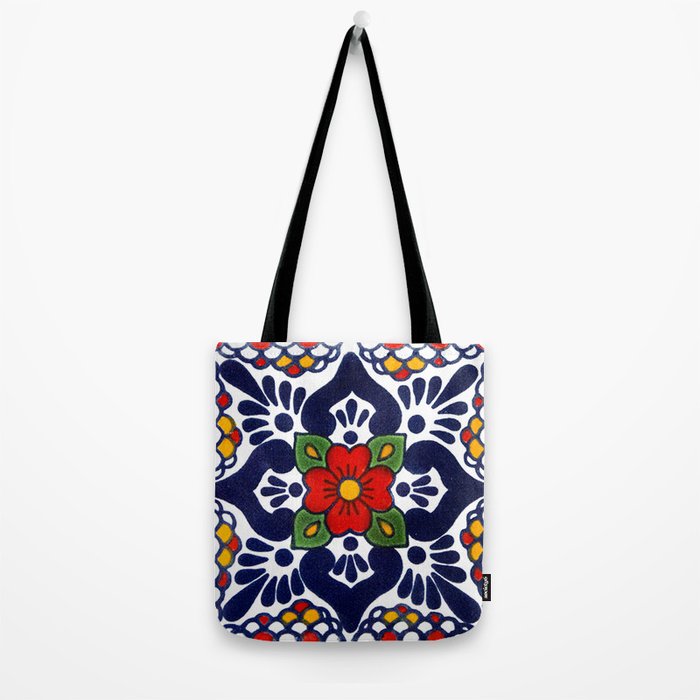 talavera mexican tile in blu Tote Bag Gallery Image 2