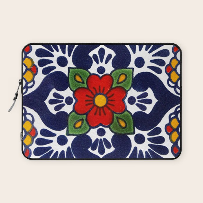 talavera mexican tile in blu Laptop Sleeve Gallery Image 1