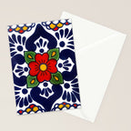 talavera mexican tile in blu Stationery Card Gallery Image 2