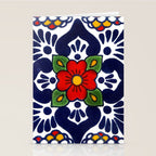 talavera mexican tile in blu Stationery Card Gallery Image 2