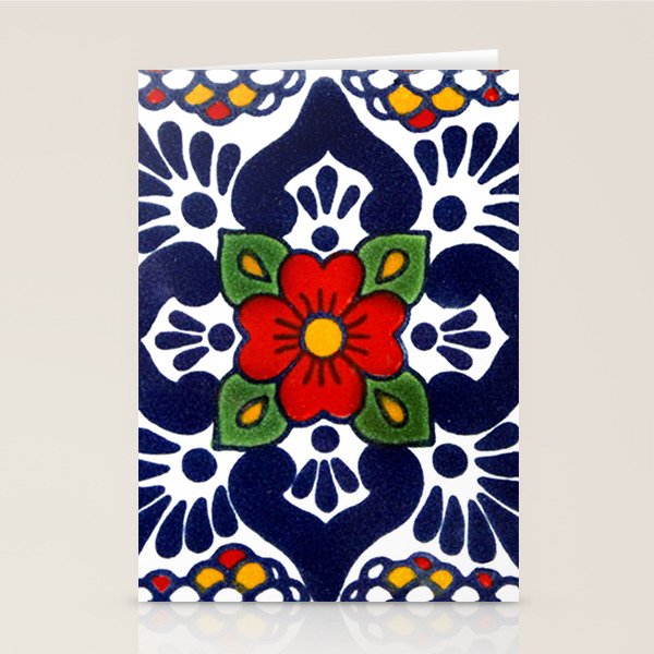 talavera mexican tile in blu Stationery Card Gallery Image 2