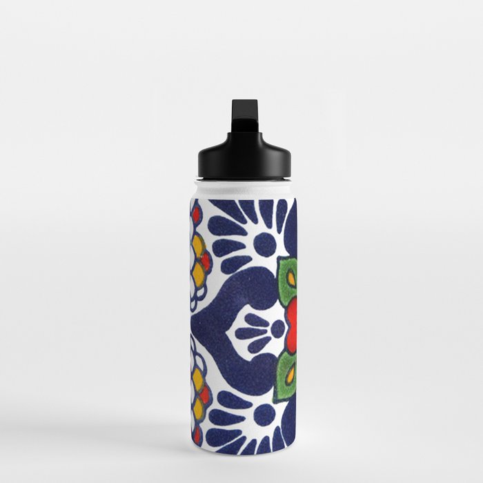 talavera mexican tile in blu Water Bottle Gallery Image 3