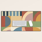Abstract Bauhaus Geometry Sophisticated Autumn Desk Mat Gallery Image 1