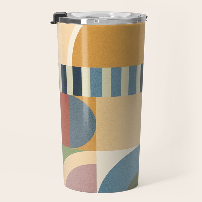 Abstract Bauhaus Geometry Sophisticated Autumn Travel Mug Gallery Image 3