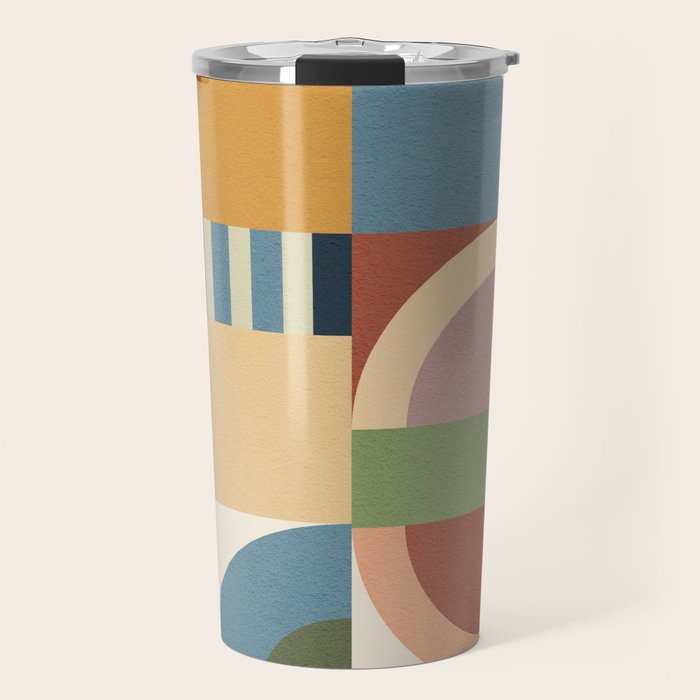 Abstract Bauhaus Geometry Sophisticated Autumn Travel Mug Gallery Image 1