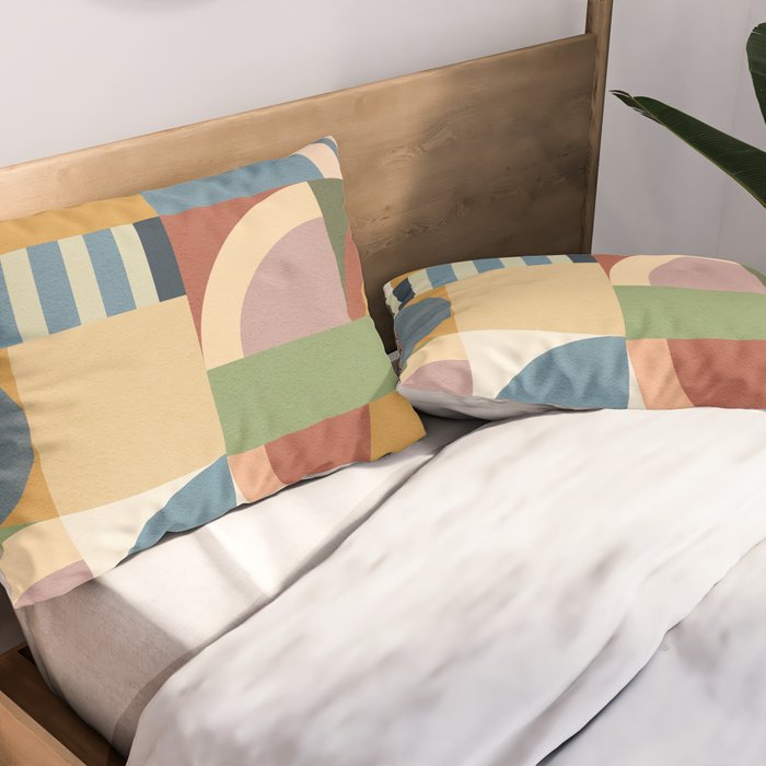 Abstract Bauhaus Geometry Sophisticated Autumn Pillow Sham Gallery Image 2