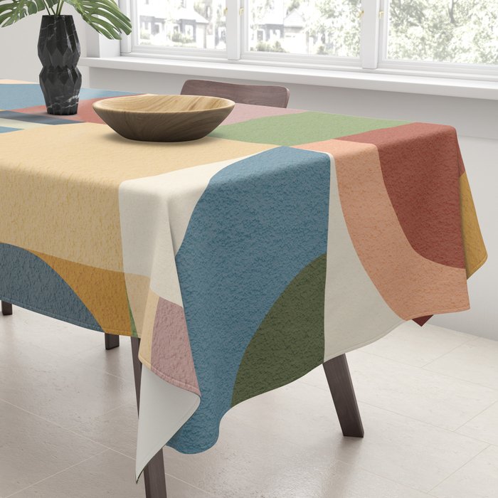 Abstract Bauhaus Geometry Sophisticated Autumn Tablecloth Gallery Image 3