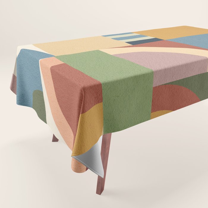 Abstract Bauhaus Geometry Sophisticated Autumn Tablecloth Gallery Image 1