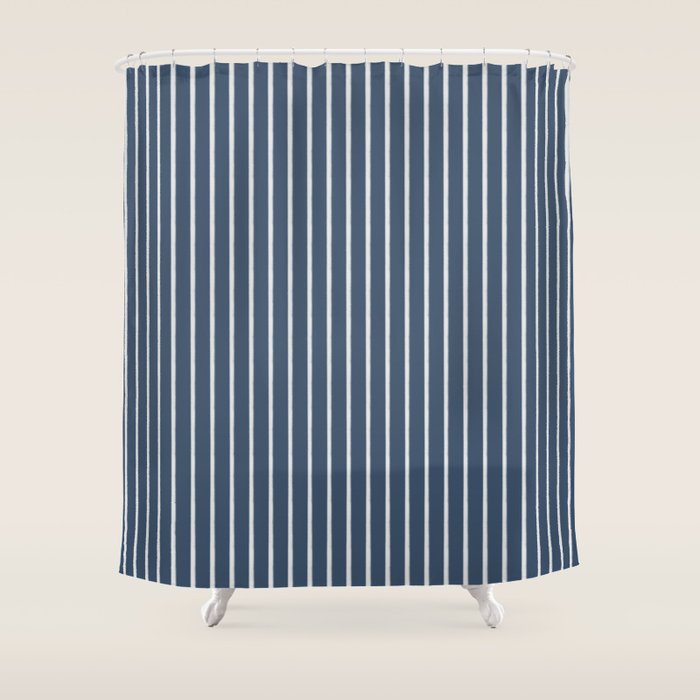 Nautical Handdrawn Stripes Shower Curtain Gallery Image 1