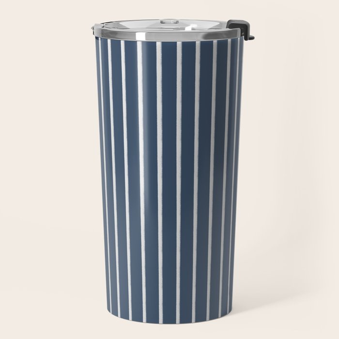 Nautical Handdrawn Stripes Travel Mug Gallery Image 2