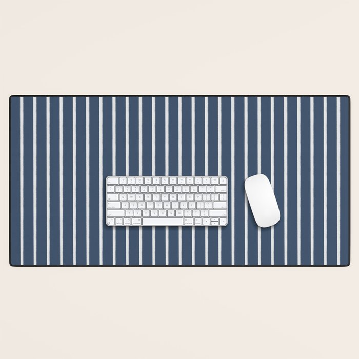 Nautical Handdrawn Stripes Desk Mat Gallery Image 1