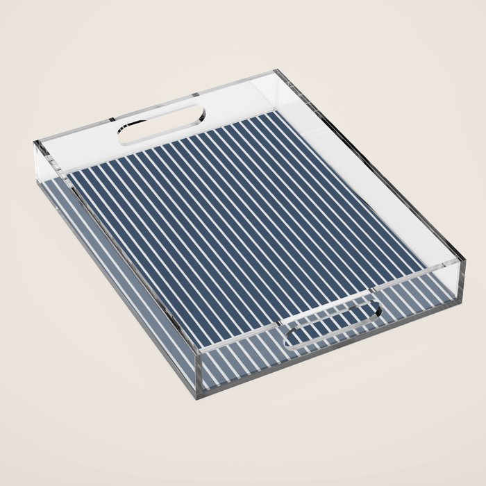 Nautical Handdrawn Stripes Acrylic Tray Gallery Image 1