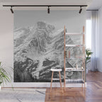 Rocky Mountains Black and White Wall Mural Gallery Image 1