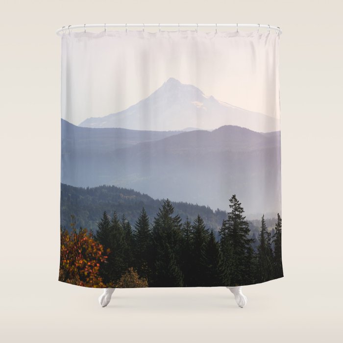 Mount Hood over the Columbia River Gorge Shower Curtain Gallery Image 1