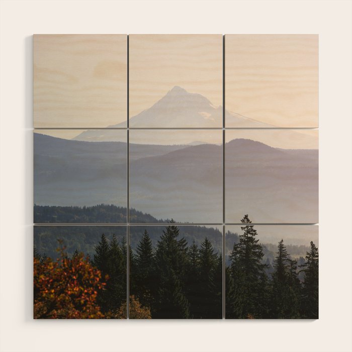 Mount Hood over the Columbia River Gorge Wood Wall Art Gallery Image 1