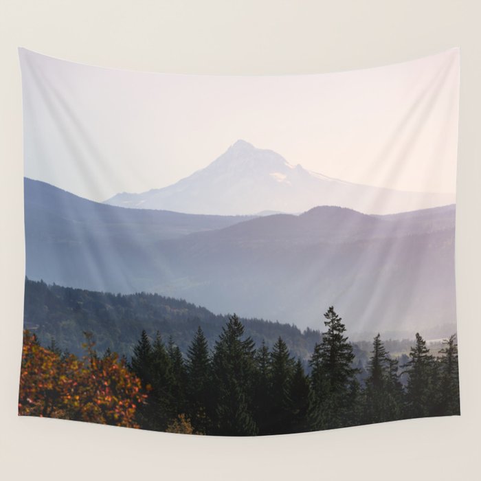 Mount Hood over the Columbia River Gorge Wall Tapestry Gallery Image 1