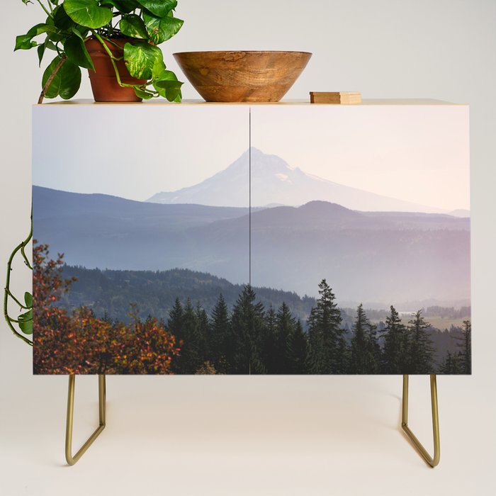Mount Hood over the Columbia River Gorge Credenza Gallery Image 1