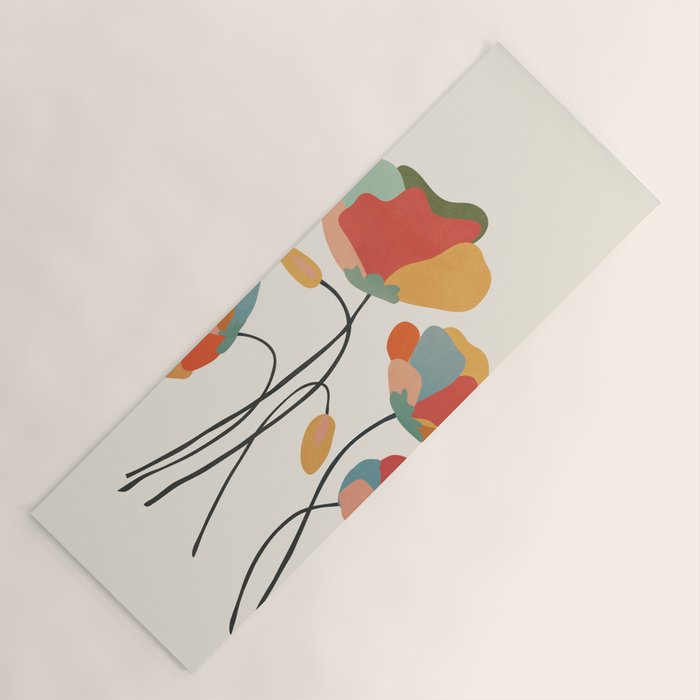 Colorful Flowers Yoga Mat Gallery Image 1
