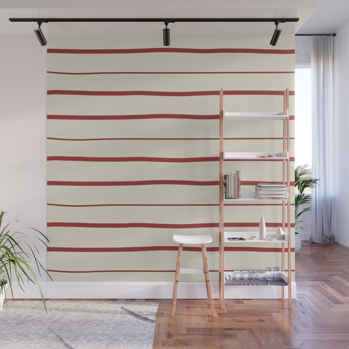 Simple Rust Stripes Wall Mural Gallery Image 1