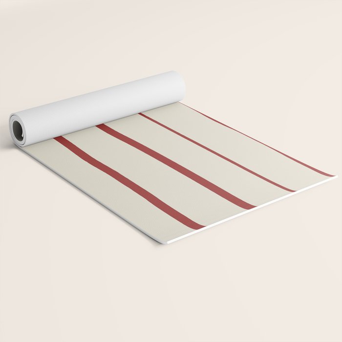 Simple Rust Stripes Yoga Mat Gallery Image 2