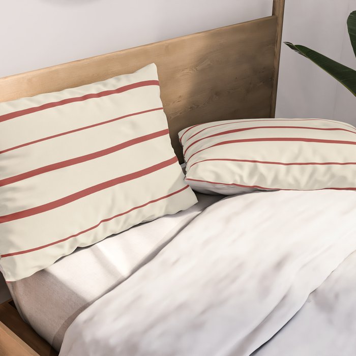 Simple Rust Stripes Pillow Sham Gallery Image 2