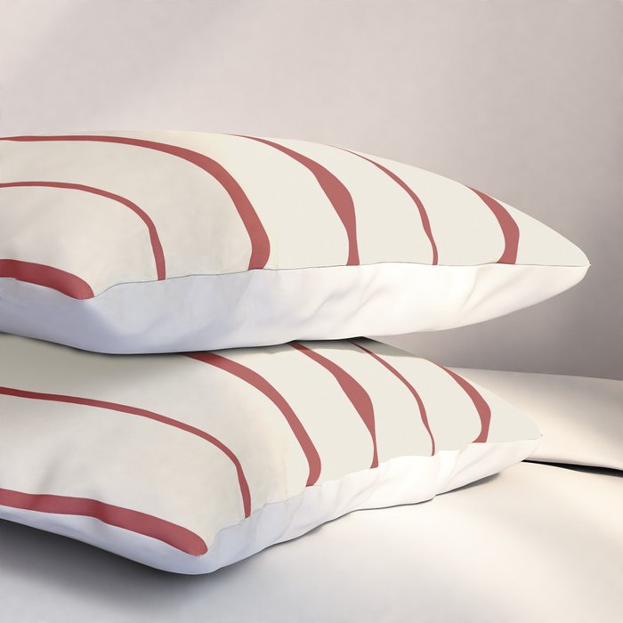 Simple Rust Stripes Pillow Sham Gallery Image 3