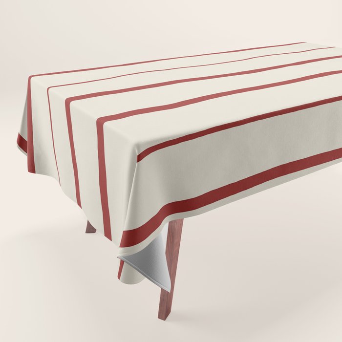 Simple Rust Stripes Tablecloth Gallery Image 1