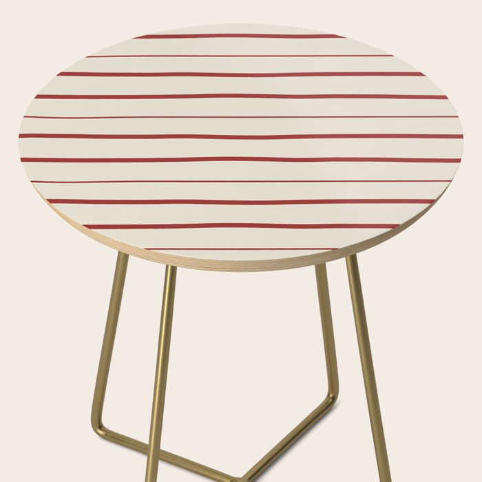 Simple Rust Stripes Side Table Gallery Image 2