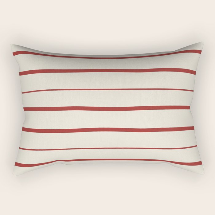Simple Rust Stripes Rectangular Pillow Gallery Image 1