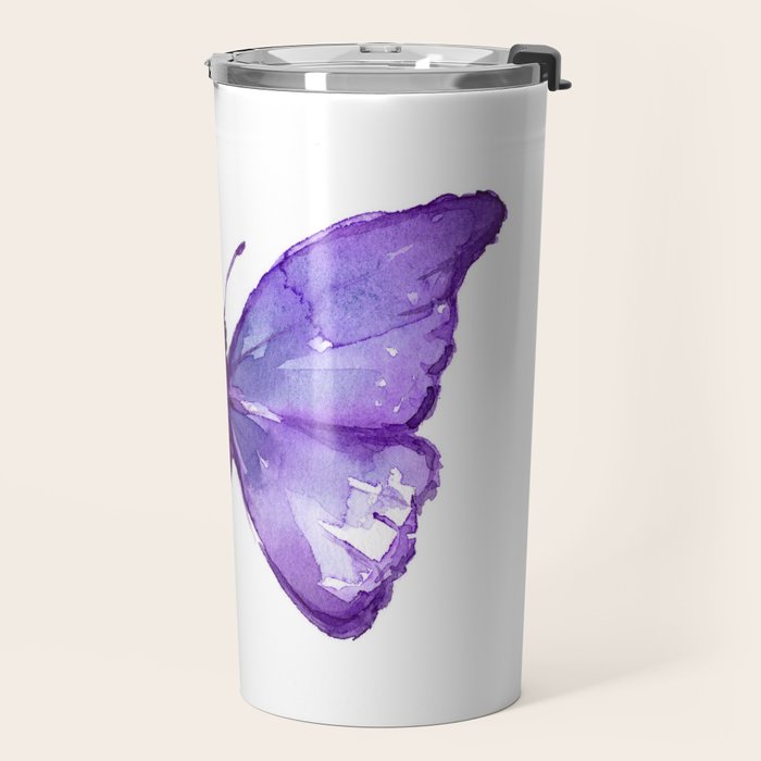 Purple Butterfly Travel Mug Gallery Image 2