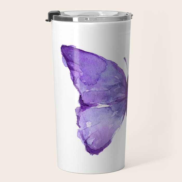 Purple Butterfly Travel Mug Gallery Image 3