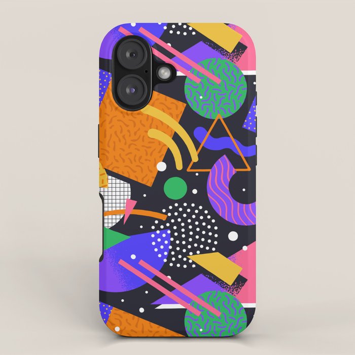 Colorful retro 90s abstract memphis shape pattern iPhone Case Gallery Image 1