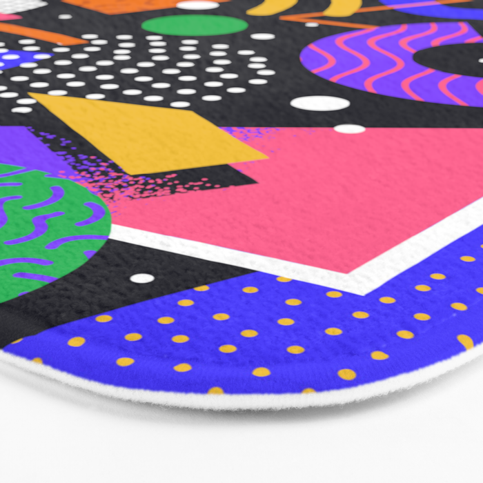 Colorful retro 90s abstract memphis shape pattern Bath Mat Gallery Image 3