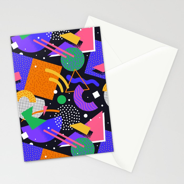 Colorful retro 90s abstract memphis shape pattern Stationery Card Gallery Image 2