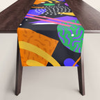 Colorful retro 90s abstract memphis shape pattern Table Runner Gallery Image 1