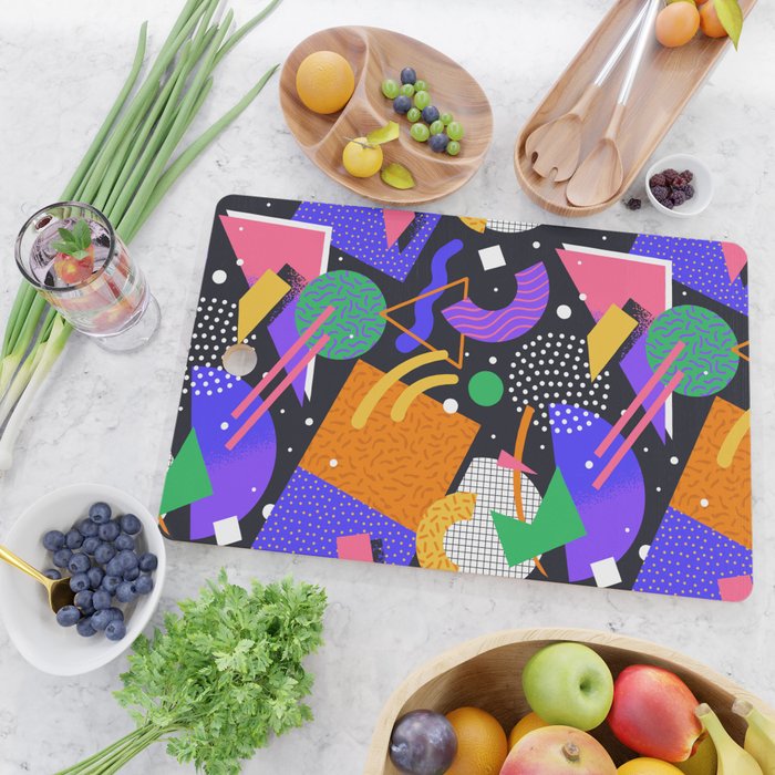 Colorful retro 90s abstract memphis shape pattern Cutting Board Gallery Image 2