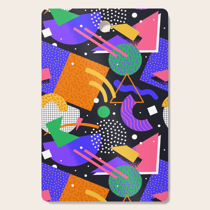 Colorful retro 90s abstract memphis shape pattern Cutting Board Gallery Image 1