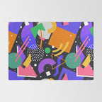 Colorful retro 90s abstract memphis shape pattern Rug Gallery Image 2