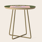 I love you so matcha - a matcha latte illustration in forest green and pink Side Table Gallery Image 1