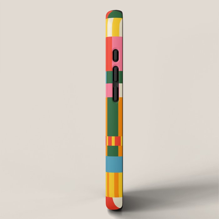 Midcentury Modern Blocks of Stripes colorful pattern iPhone Case Gallery Image 2