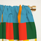 Midcentury Modern Blocks of Stripes colorful pattern Window Curtain Gallery Image 2