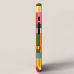 Midcentury Modern Blocks of Stripes colorful pattern iPhone Case Gallery Image 2